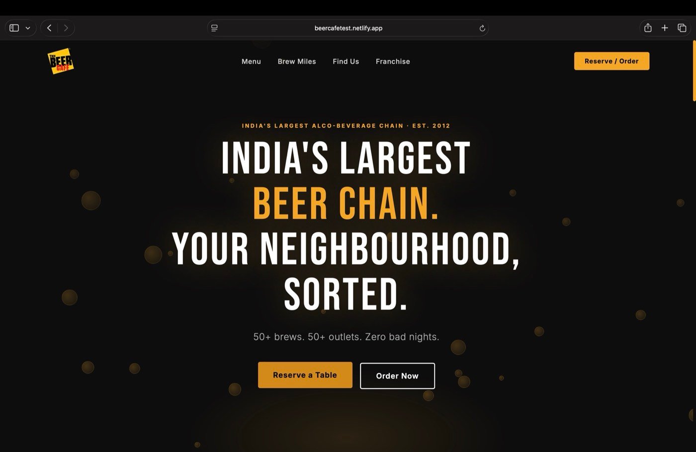 The Beer Cafe, screen 1